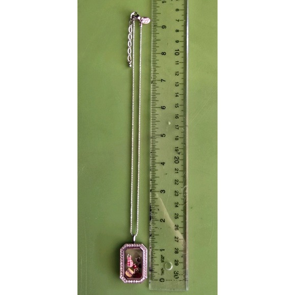 Origami Owl Silver Locket Necklace with Floating Charms - Picture 8 of 9